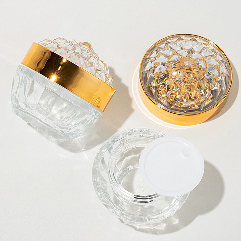 Luxury Skincare Containers - Luxury Diamond 50g Glass Face Cream