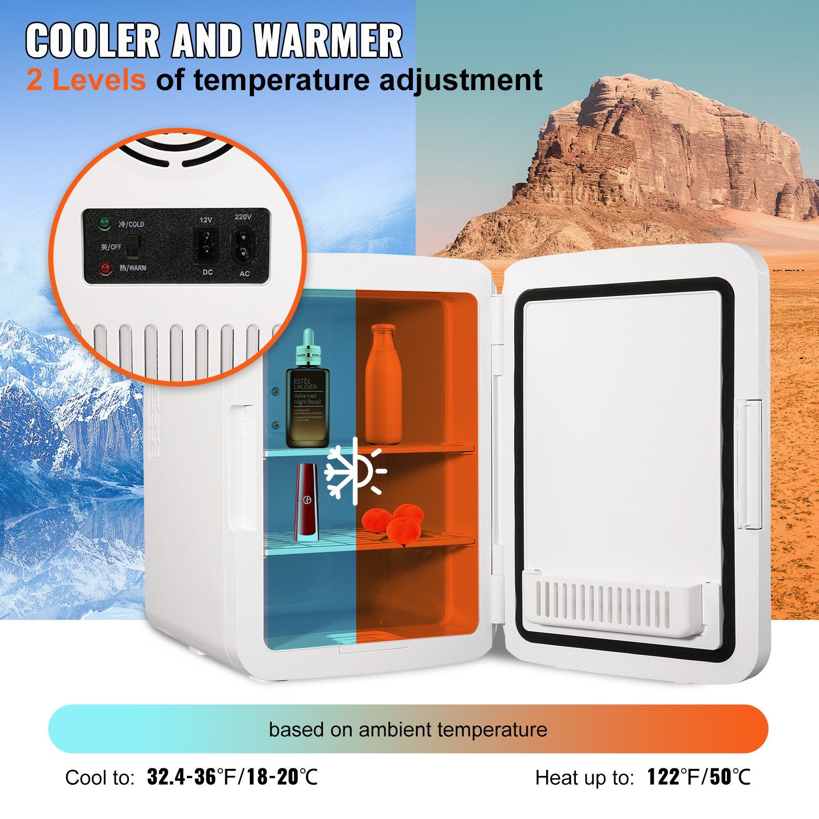 Mini 10-Liter/12-Can Portable  - Luxury Skincare Fridge 评论和价格
